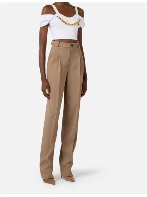 GABARDINE TROUSERS ELISABETTA FRANCHI | PA17661E2229 argilla